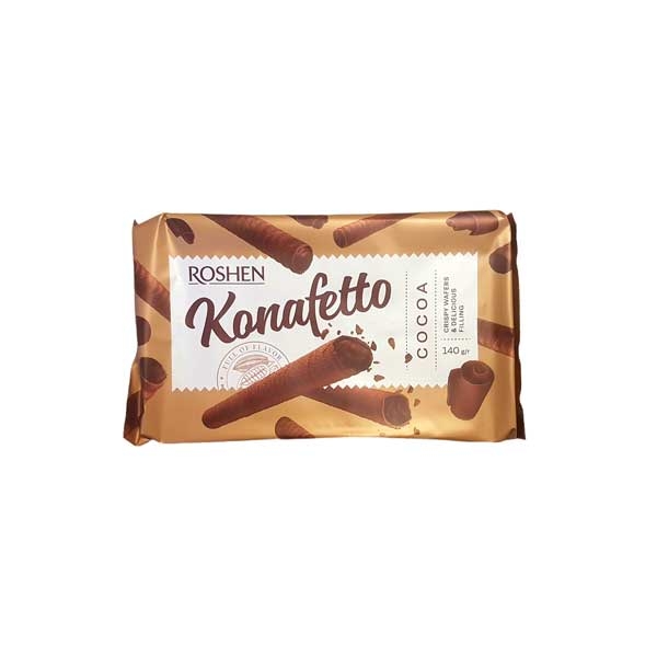 RULOURI DE NAPOLITANA KONAFETTO CU UMPLUTURA CU AR CACAO ROSHEN 140GR
